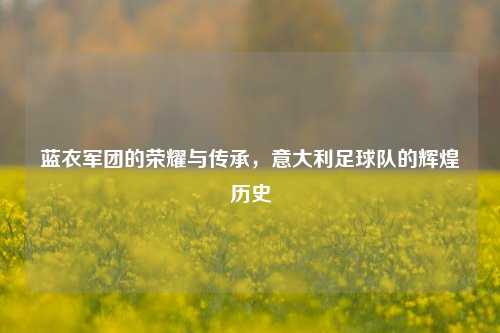 蓝衣军团的荣耀与传承，意大利足球队的辉煌历史