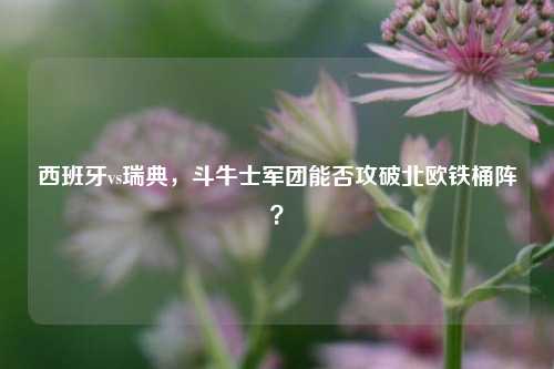 西班牙vs瑞典，斗牛士军团能否攻破北欧铁桶阵？