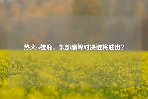 热火vs雄鹿，东部巅峰对决谁将胜出？